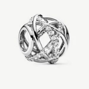 Sparkling Lines Openwork Pandora Charm